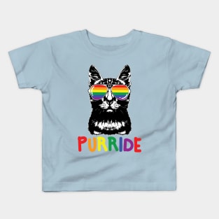 Purride LGBT Gay Pride Cat Lover Kitty Kids T-Shirt